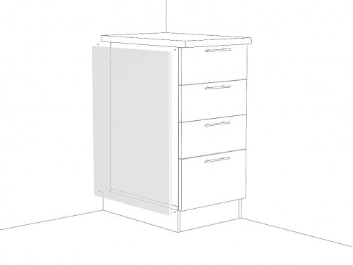 Фасад боковой для нижнего шкафа ФТ 716, цвет: Белый - заказать с установкой